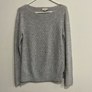 Loft gray, soft stretchy women’s crewneck sweater